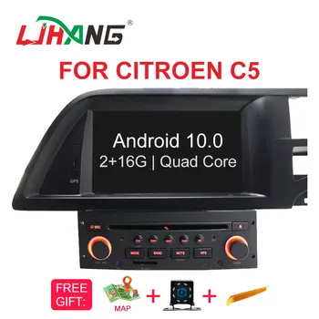 LJHANG Android 10 Auto Multimedia Player Citroen C5 2005. - 2012. gadam GPS Navigācijas 1 Din Auto Radio Stereo, DVD, SD WIFI Auto RDS IPS