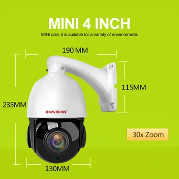 1080P 4MP 5MP PTZ IP Kamera Outdoor Onvif 30X TĀLUMMAIŅA Ūdensnecaurlaidīgs Mini Ātrums Dome Kamera 2MP, H. 264 IS 50M P2P CCTV Drošības Kameras