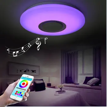 Mūsdienu RGB Intensitāti Griestu Gaismas Guļamistaba, Dzīvojamā Istaba Ziemeļvalstu LED Griestu Lampas Bluetooth Skaļruni, Mājas Dekoru, Gaismas Ķermeņi,