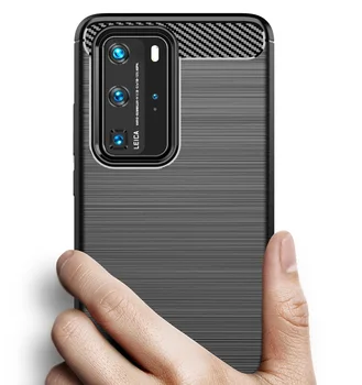 Gadījumā, ja (clip-gadījumā) Melnā Huawei P40 Pro, oglekļa sērijas no caseport