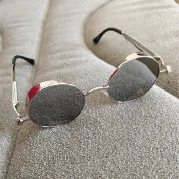 Metāla Kārtas Steampunk Saulesbrilles Vīriešiem, Sievietēm Brilles Zīmolu, Dizaineru, Vintage Sunglass UV400 Toņos Briļļu Gafas de Sol