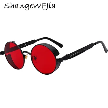 Metāla Kārtas Steampunk Saulesbrilles Vīriešiem, Sievietēm Brilles Zīmolu, Dizaineru, Vintage Sunglass UV400 Toņos Briļļu Gafas de Sol
