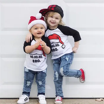 2018 Jaunu Karstā Ziemassvētku Toddler Bērniem, Baby Boy Meitenēm Svētku Drēbes ar Īsām Piedurknēm T-krekli Top Ziemassvētki Tee Tērpiem
