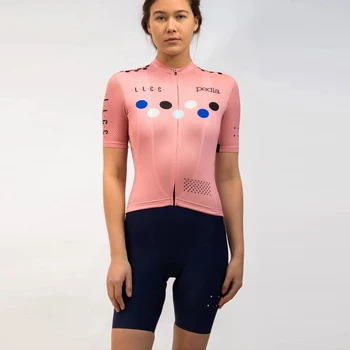 Komanda riteņbraukšana tērps sievietēm 2020 Gaisa acu piedurknēm īsā cikla jersey un 9.D gel pad šorti Elpojošs velo apģērbi