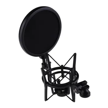 Mikrofons Mic Profesionālās Šoks Mount ar Pop Vairogs Filtra Ekrāna