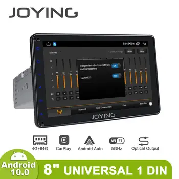 JOYING Radio Pantalla 1 din Android 10 Multimediju Atskaņotājs, Galvu Vienība 4GB 64GB Carplay Android Auto 4G HD Ekrāna, Optiskās Izejas OBD