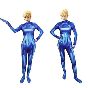 Samus Nulles Aran Cosplay Kostīmu 3D Drukāšanas Spandex Likra Bodysuit Tērpu Halloween dāma zeķbikses Kostīmi