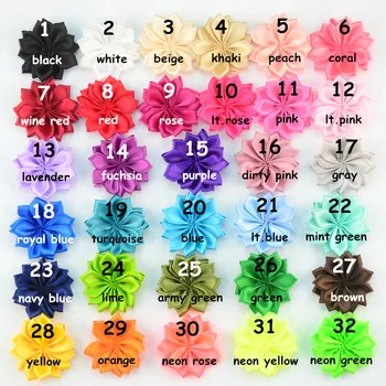 120pc/30 krāsas Vairumtirdzniecības Mini Satīna Ziedi Satīna Rozetes Galvu,Lentes Daudzslāņu Ziedi 1.5