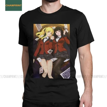 Vīriešu T-Krekli Kakegurui Kokvilnas t-veida Krekls ar Īsām Piedurknēm Jabami Yumeko Anime, Manga Pokera Spēlmanis T Krekli Crewneck Topi Plus Lieluma