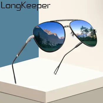 Longkeeper Classic Polarizētās Saulesbrilles, Vīriešu Zīmola Dizaineru Modes Izmēģinājuma Saules Brilles Metāla Toņos Eyeware Braukšanas Brilles UV400