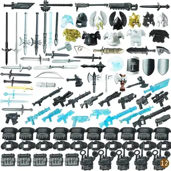 Viduslaiku Bruņinieku Piederumu Komplekts militāro par 4cm mini lelles KM punduris ieročus, celtniecības bloki, ķieģeļu rotaļlietas bērniem