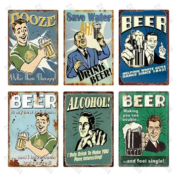 Smieklīgi Skārda Zīme Alus Metāla zīmju Plāksnes, Metāla Vintage Pub Dzelzs Apgleznošana Sienu Dekors Bārs Krogs, Klubs Cilvēks Ala Metāla Plakāti