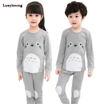 Aumumn Ziemas Bērniem, Apģērbs Bērniem, Apģērbs Set Boys Pidžamas Komplekti Totoro Dzīvnieku Naktsveļu Pidžamas Meitenēm Sleepwear Bērnu Pidžamas