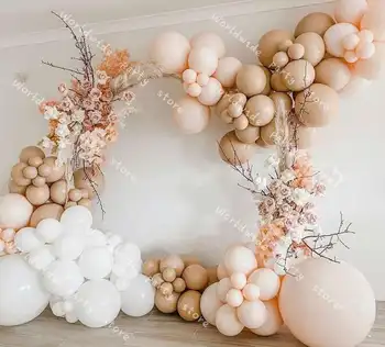 DIY Balonu Vainags Arku Komplekts Balonu Dzimšanas dienas svinības, Kāzu Lateksa White Retro Ādas Baby Dušas Fona Dekorēšana Baloon