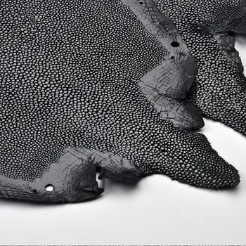 Patiesu Stingray Ādas Slēpt Grabināt Melno Pītu, liela, liela izmēra Dabas Manta Ray Zivju Ādas apmēram 25cm x50cm