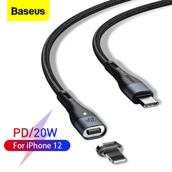 Baseus PD 20W Magnētisko Kabeli USB Type c iPhone 12 Pro Max 11 XS XR USBC Ātrās Uzlādes Kabelis Priekš iPad Gaisa 2020 Datu strāvas Vads