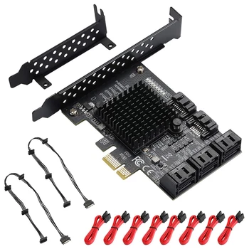 8 Portu SATA PCIe Karte PCIe X1, kas Nav Raid Kontrolieris Karte SATA III 6G Cietie Diski