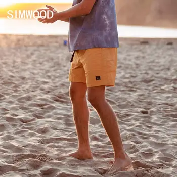 SIMWOOD 2020. gada vasarā jaunā pludmales šorti vīriešu modes plānas, augstas quailty aukliņu gadījuma brīvdienu siksnas šorti SJ150166