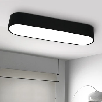 Taisnstūra Akrila vienkāršu, Modernu Led griestu gaismas dzīvojamā istaba guļamistaba AC85-265V Jauna Balta, melna Griestu Lampas piederumi
