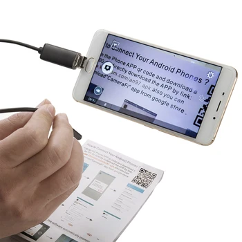 2M pusstingrām USB Endoskopu 0.3 MP Borescope 5.5 mm Zondes Kamera Ūdensizturīgs Pārbaudes Borescope 6 Led USB Vadu Čūska Caurules Kamera