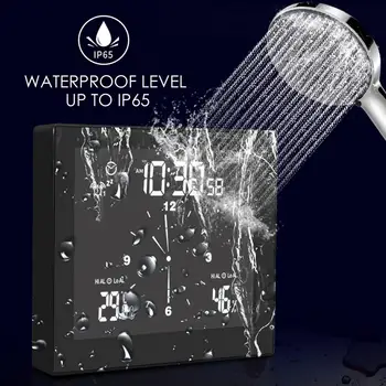 Digitālais Pulkstenis Ūdensizturīgs Vannas Istabas Sienas Pulkstenis Dušas Iesūkšanas Sienas Stāvēt Trauksmes Taimeris, Temperatūras Un Mitruma Mērītājs Signalizācija