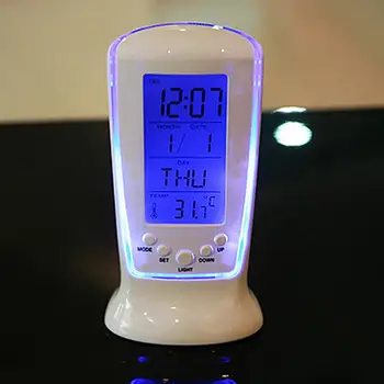 Jaunais LED Digitālais Modinātājs LCD Displejs Kalendārs Termometrs Galda Pulkstenis Ar Zilu Apgaismojumu Reloj Despertador Elektronisko Skatīties