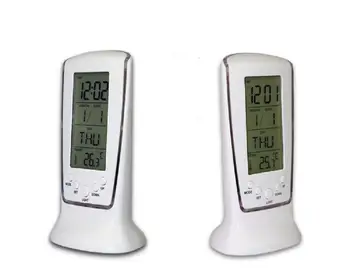 Jaunais LED Digitālais Modinātājs LCD Displejs Kalendārs Termometrs Galda Pulkstenis Ar Zilu Apgaismojumu Reloj Despertador Elektronisko Skatīties