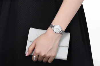 CRRJU 2121 Sudraba Sieviešu Pulksteņi Modes Gadījuma Kvarca skatīties Sieviešu Tērauda Aproce Luksusa Kleita rokas Pulkstenis Reloj Muje Montre Fem