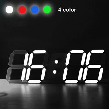 3D LED Sienas Pulkstenis Mūsdienu Dizaina Digitālās Galda Modinātājs Nightlight Saat reloj de salīdzinot Skatīties Mājas Dzīvojamā Telpu Dekorēšana